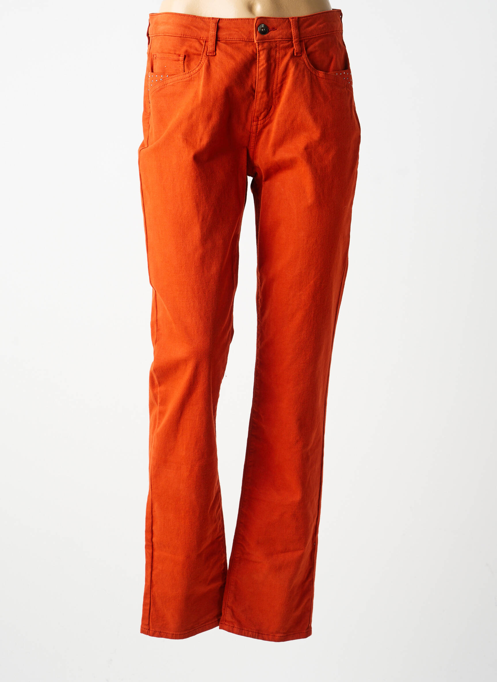 Pantalon slim taille normale taille normale orange GUY DUBOUIS femme