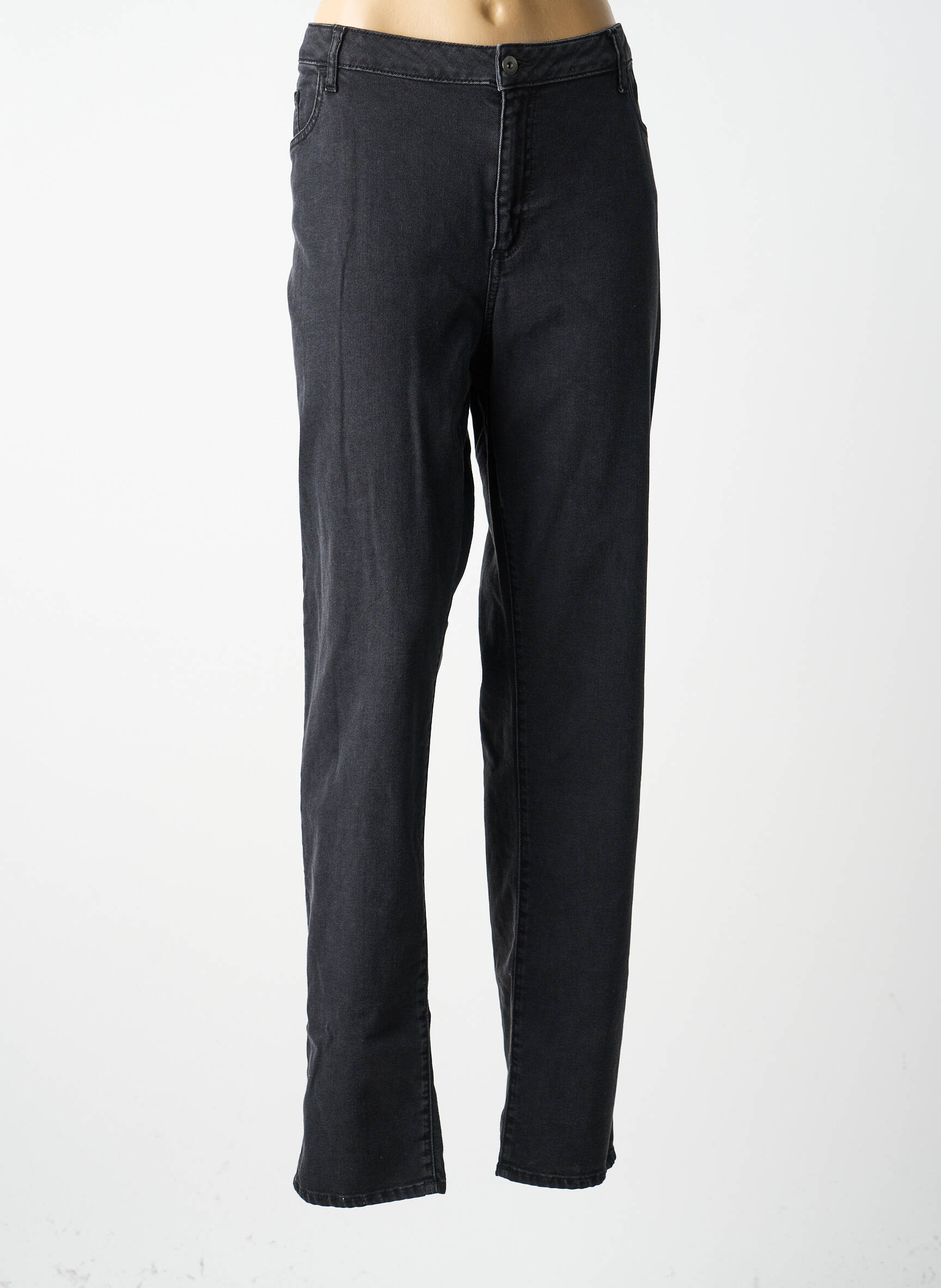 Jeans coupe slim tissage brut taille normale noir GUY DUBOUIS femme