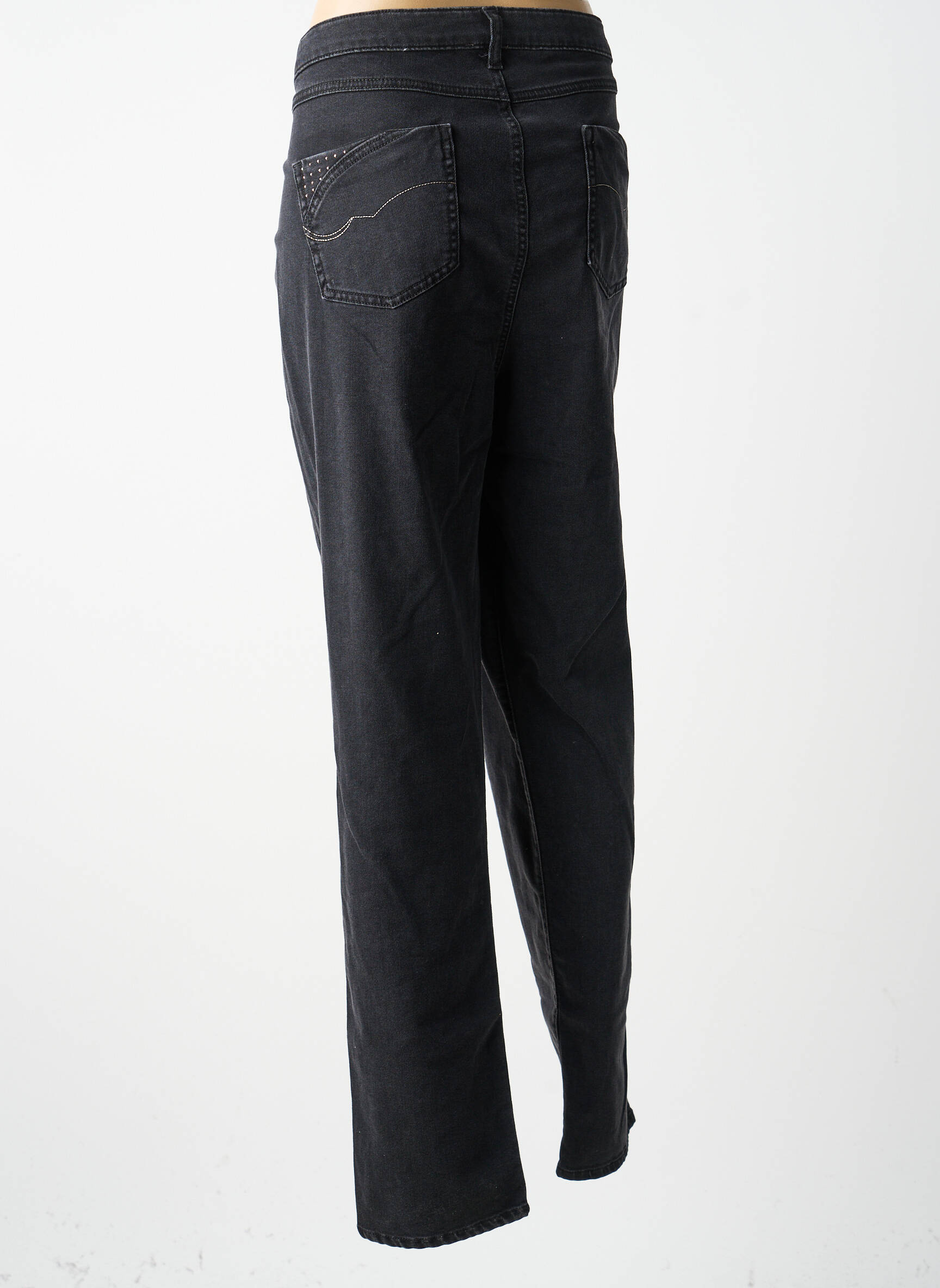 Jeans coupe slim tissage brut taille normale noir GUY DUBOUIS femme