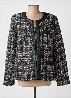 Veste casual col rond noir GUY DUBOUIS femme