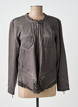 Veste casual col rond gris MERI & ESCA femme