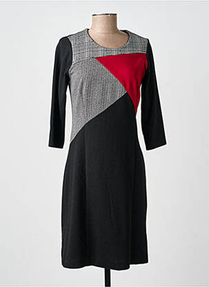 Robe mi-longue manches longues manches longues noir FRANCE RIVOIRE femme