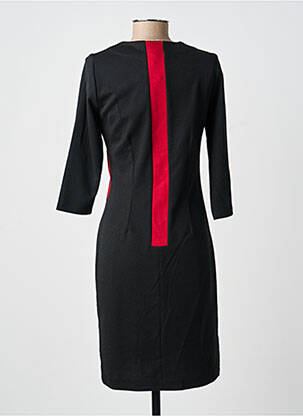Robe mi-longue manches longues manches longues noir GUY DUBOUIS femme