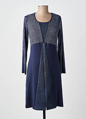 Robe mi-longue manches longues manches longues bleu MERI & ESCA femme
