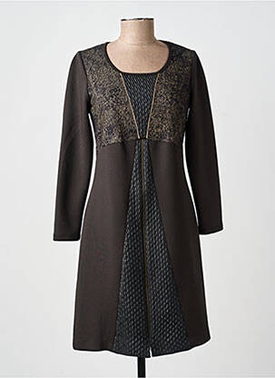 Robe mi-longue manches longues manches longues noir MERI & ESCA femme