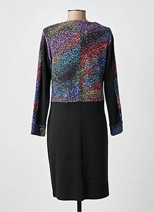 Robe mi-longue manches longues manches longues noir GUY DUBOUIS femme