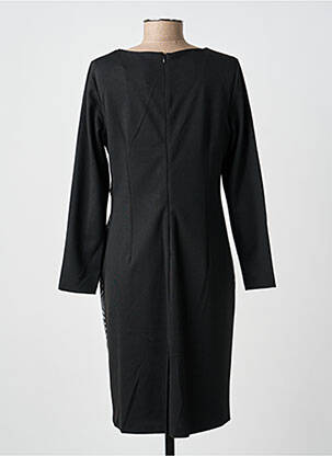Robe mi-longue manches longues manches longues noir GUY DUBOUIS femme