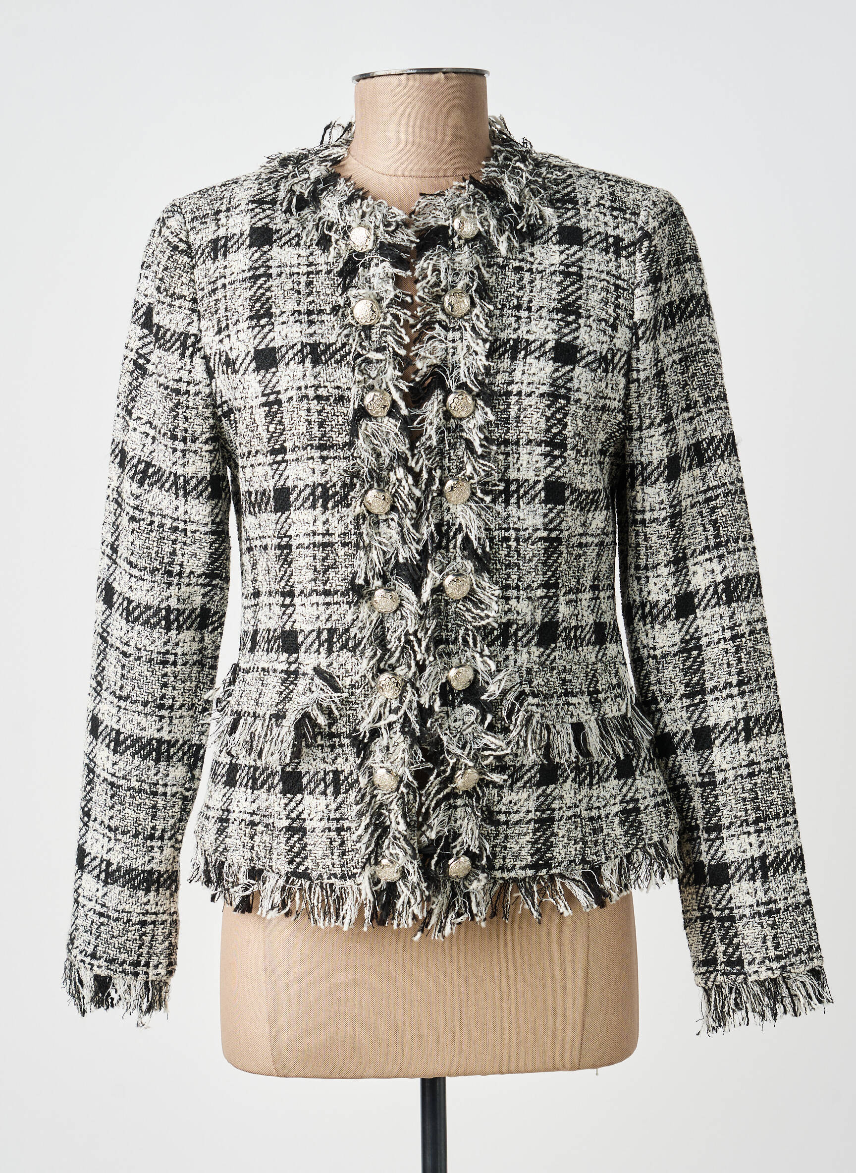 Veste casual col rond noir MERI & ESCA femme