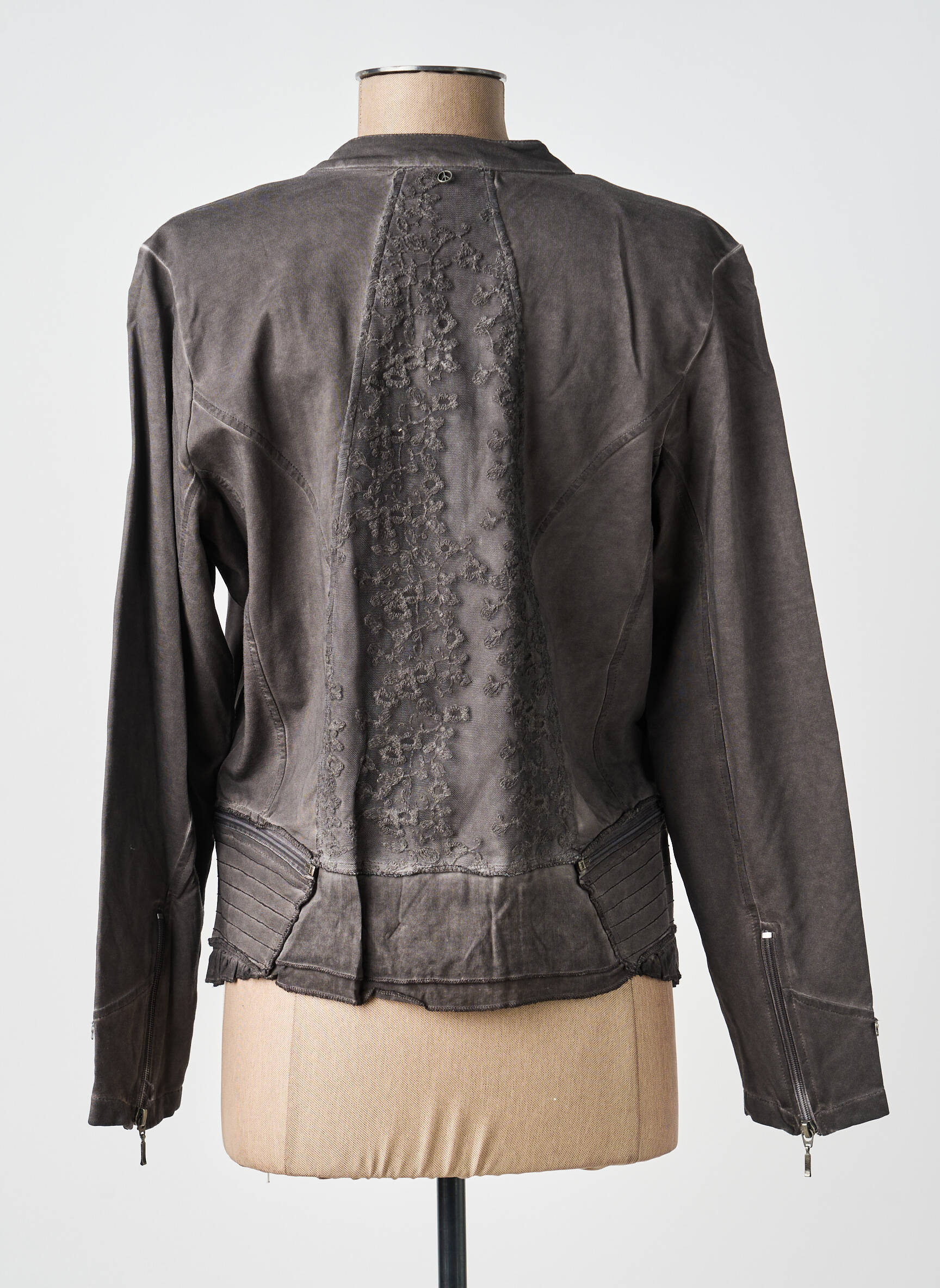 Veste casual col rond gris MERI & ESCA femme