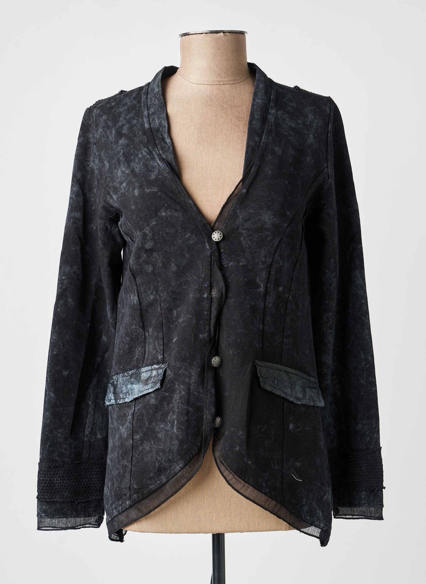 Veste casual col tailleur noir MERI & ESCA femme