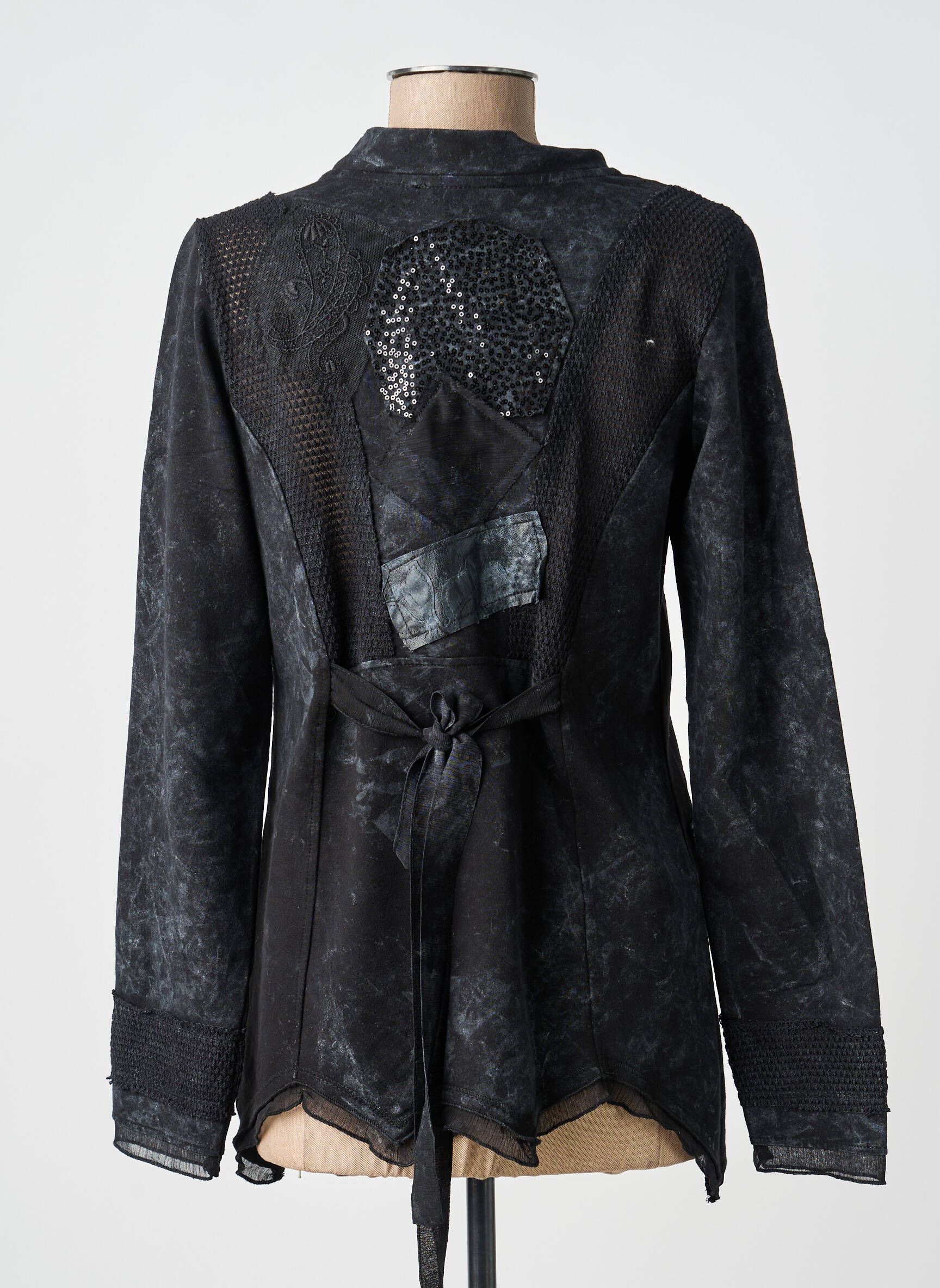 Veste casual col tailleur noir MERI & ESCA femme