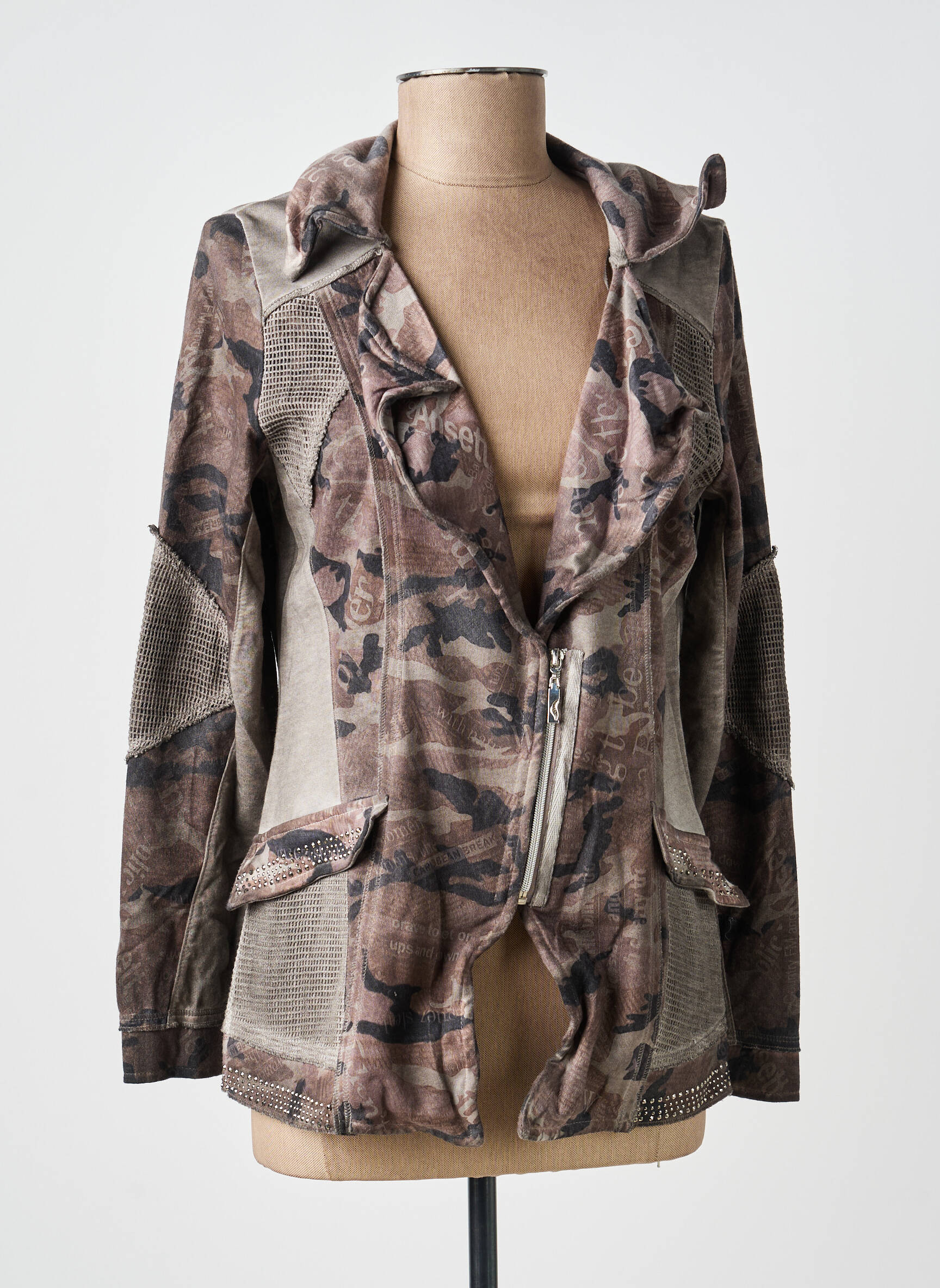 Veste casual col tailleur vert MERI & ESCA femme