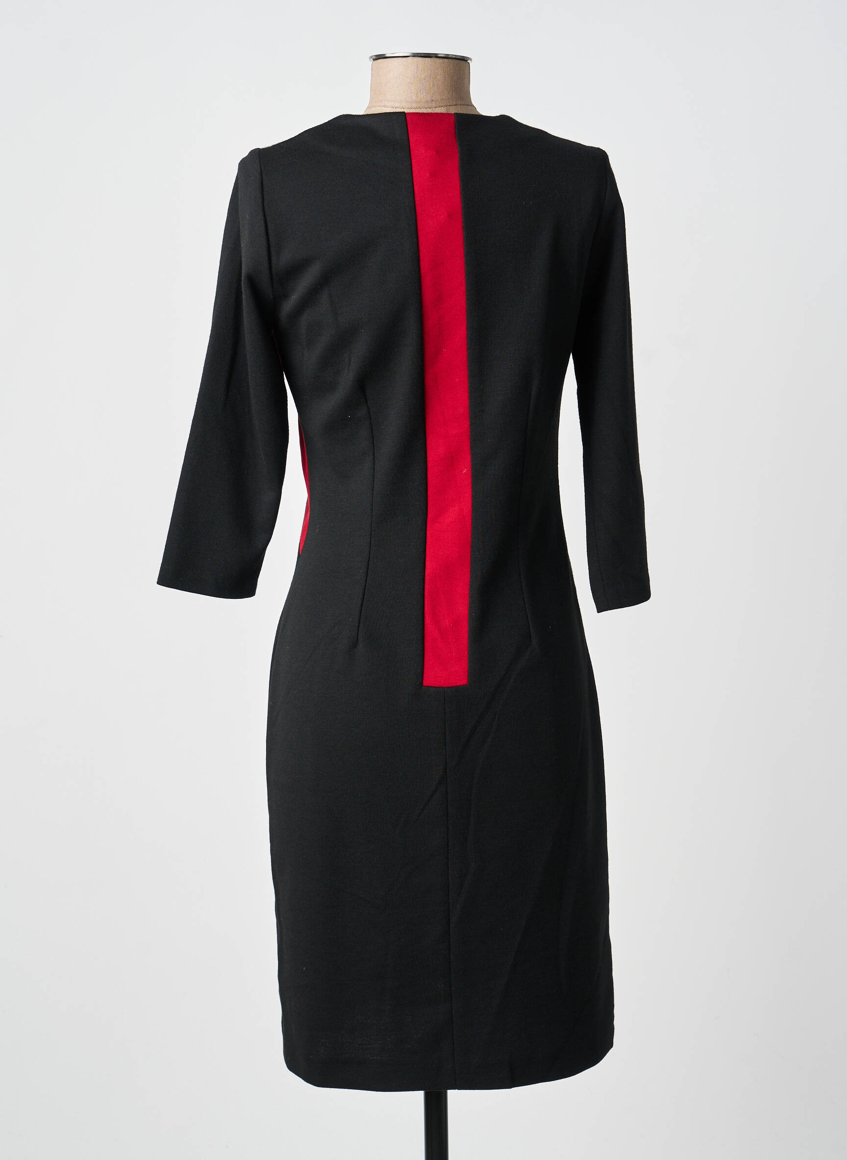 Robe mi-longue manches longues manches longues noir FRANCE RIVOIRE femme