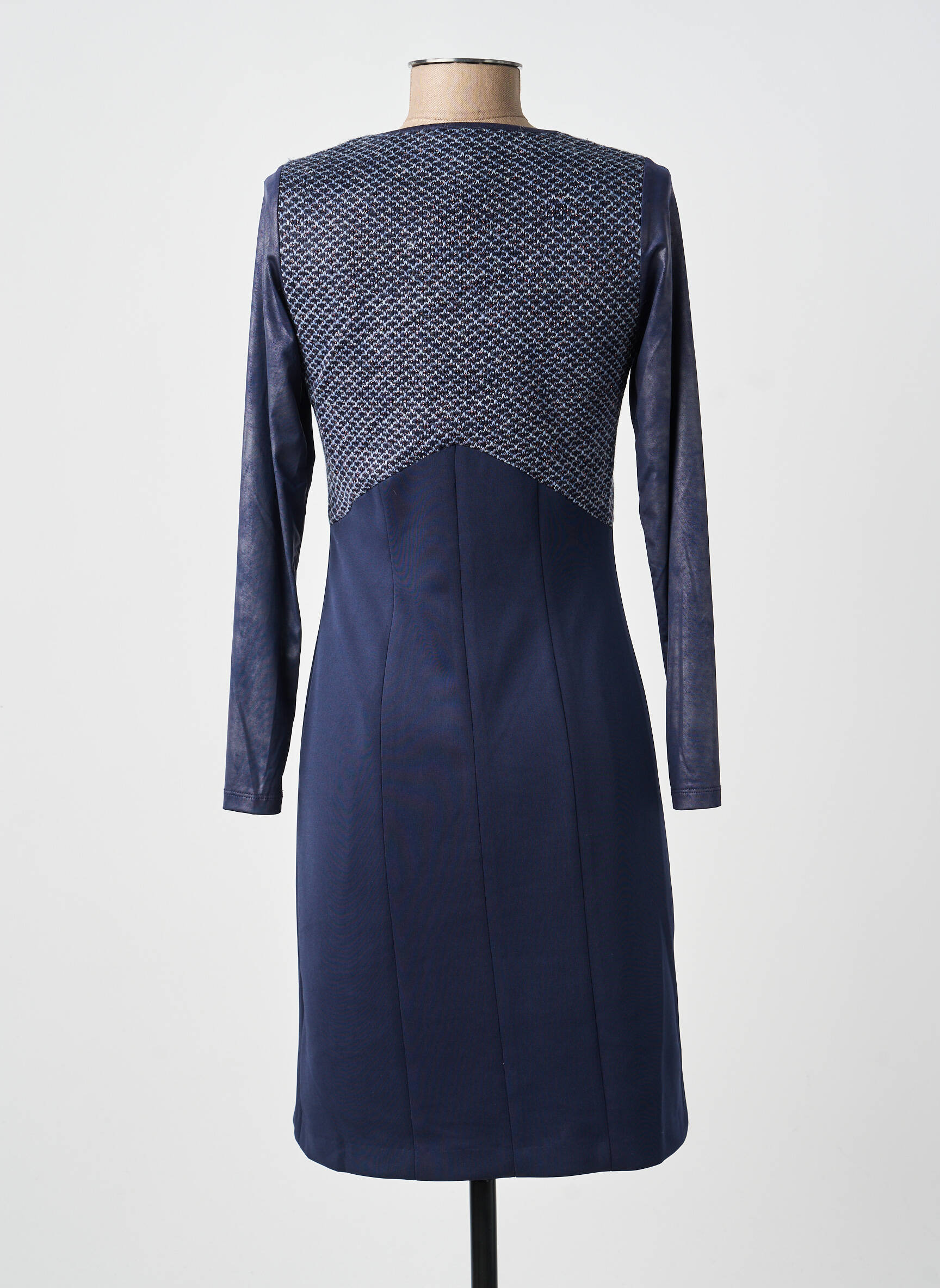 Robe mi-longue manches longues manches longues bleu MERI & ESCA femme