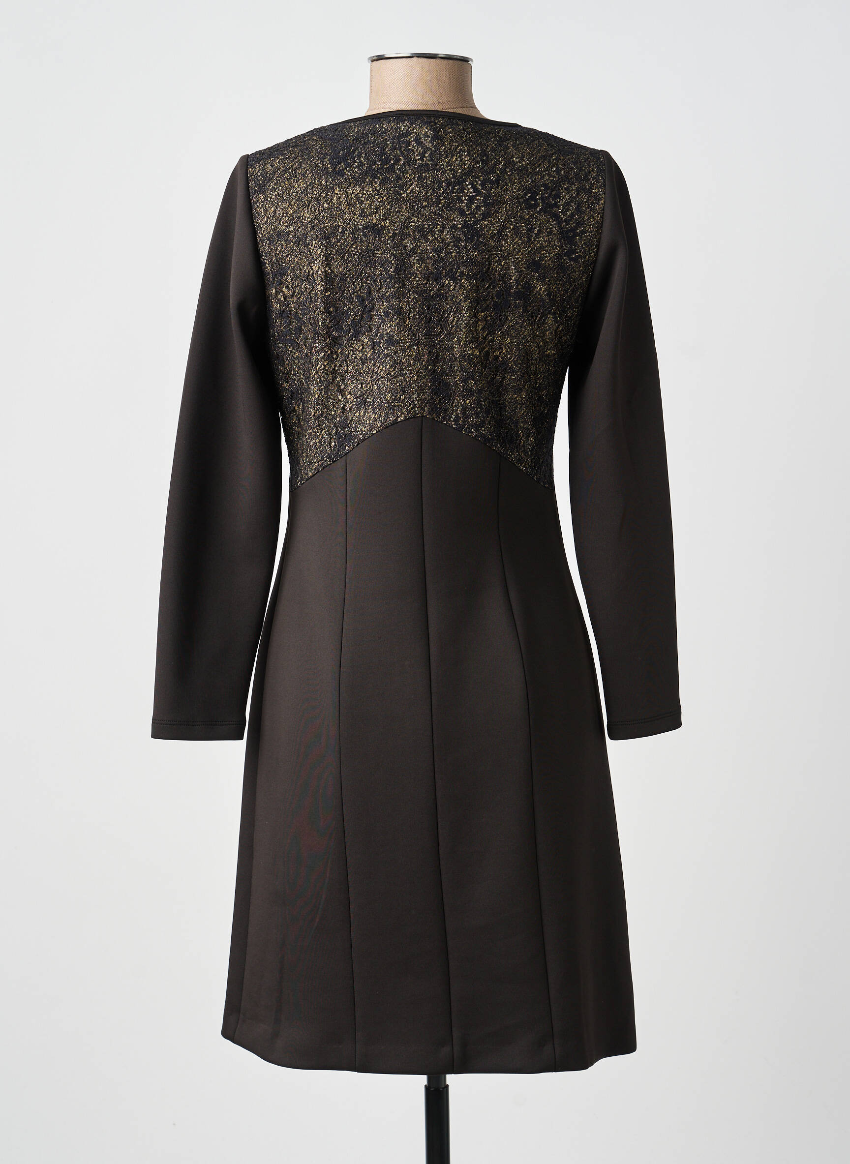 Robe mi-longue manches longues manches longues noir MERI & ESCA femme