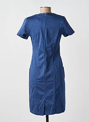Robe mi-longue manches courtes manches courtes bleu FRANCE RIVOIRE femme