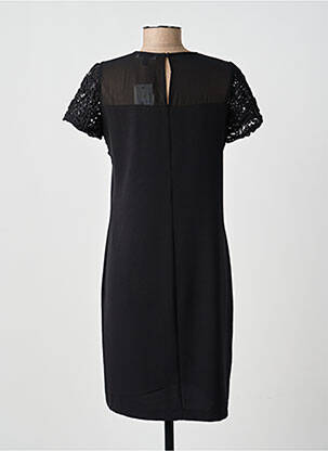 Robe mi-longue tissage crêpe manches courtes noir MERI & ESCA femme