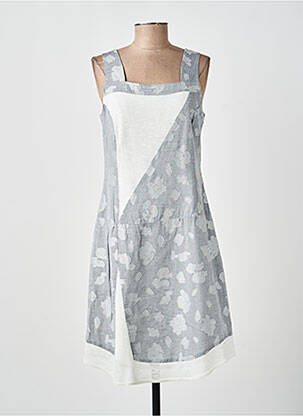 Robe mi-longue imprimé fantaisie fines bretelles gris MERI & ESCA femme