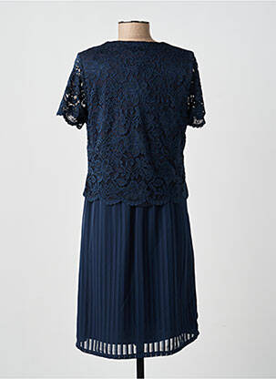 Robe mi-longue manches courtes manches courtes bleu GUY DUBOUIS femme