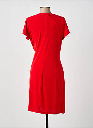 Robe mi-longue tissage crêpe manches courtes rouge MERI & ESCA femme