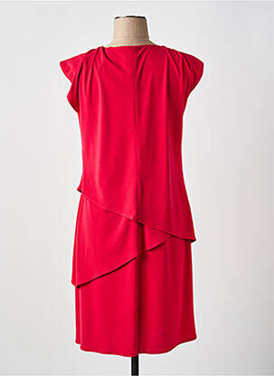 Robe mi-longue manches courtes manches courtes rouge GUY DUBOUIS femme