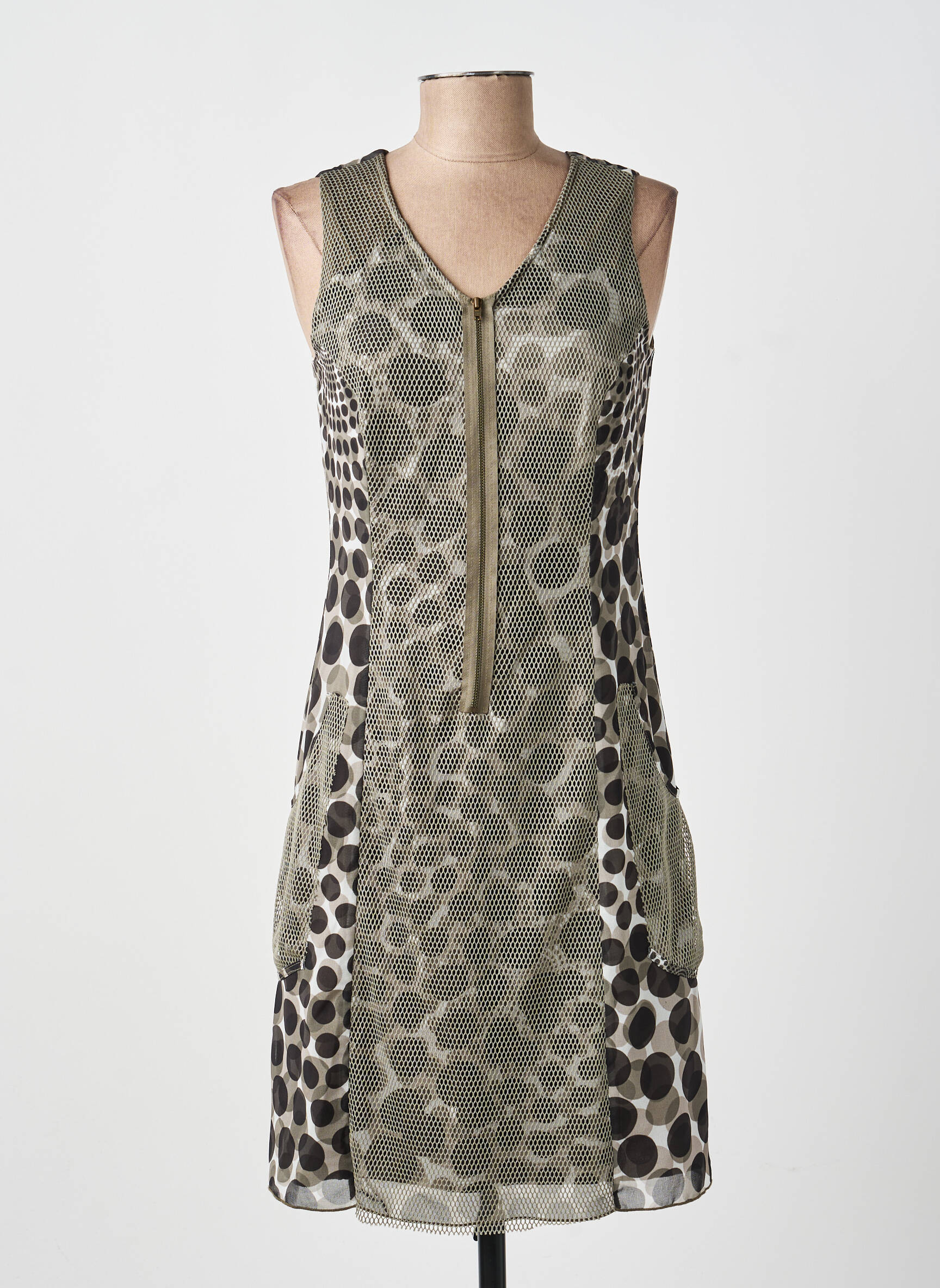 Robe mi-longue sans manche sans manche vert MERI & ESCA femme