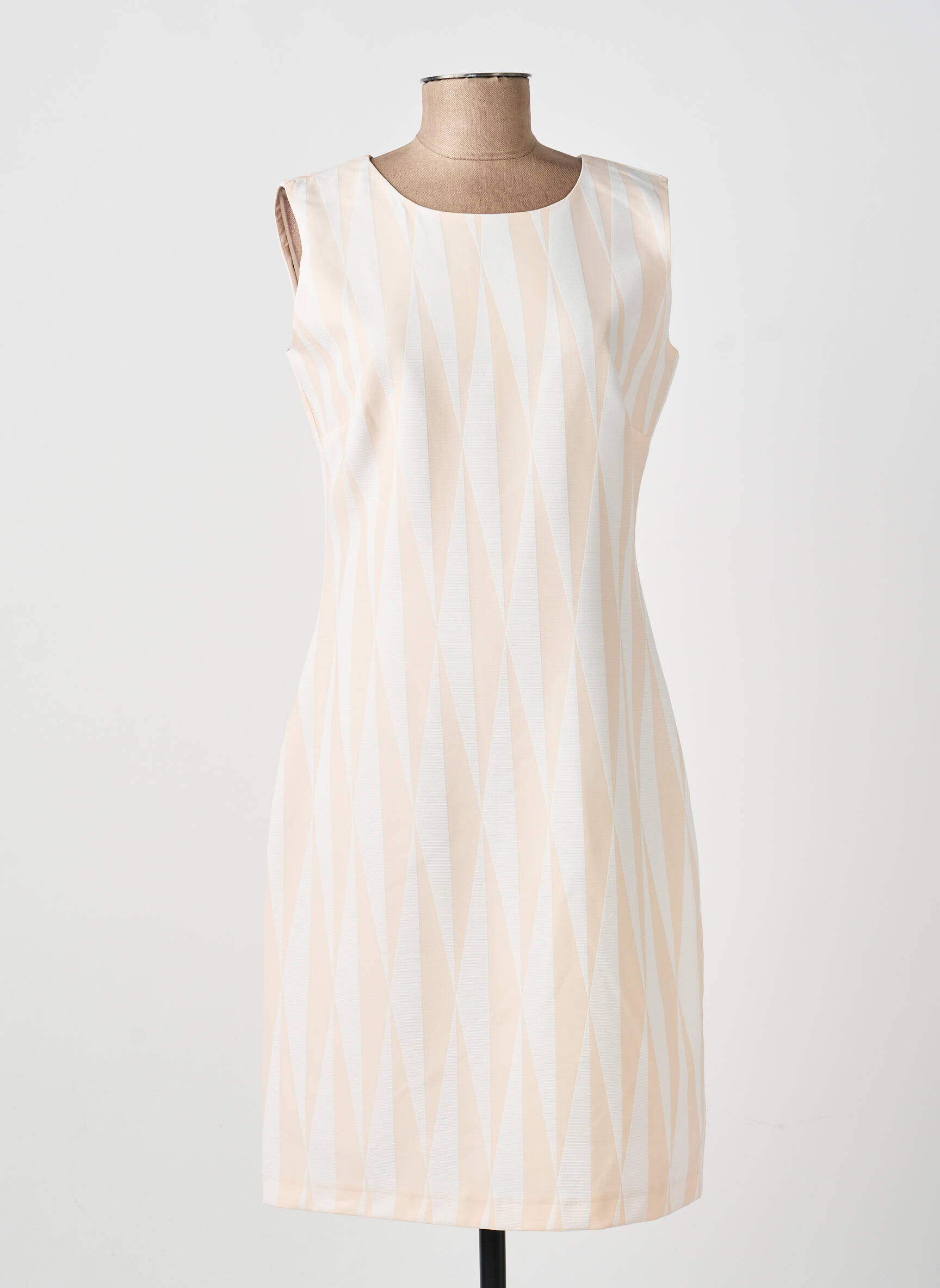 Robe mi-longue sans manche sans manche beige GUY DUBOUIS femme