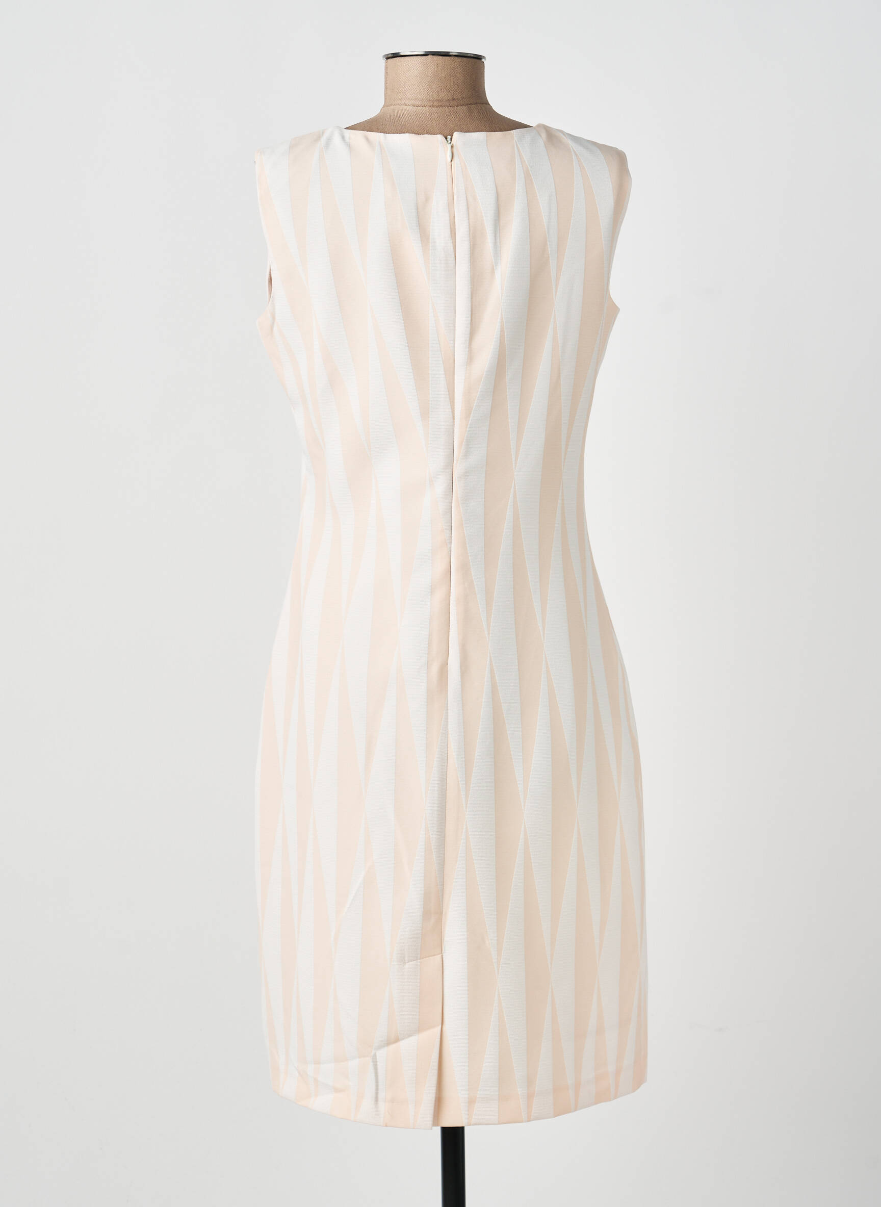 Robe mi-longue sans manche sans manche beige GUY DUBOUIS femme