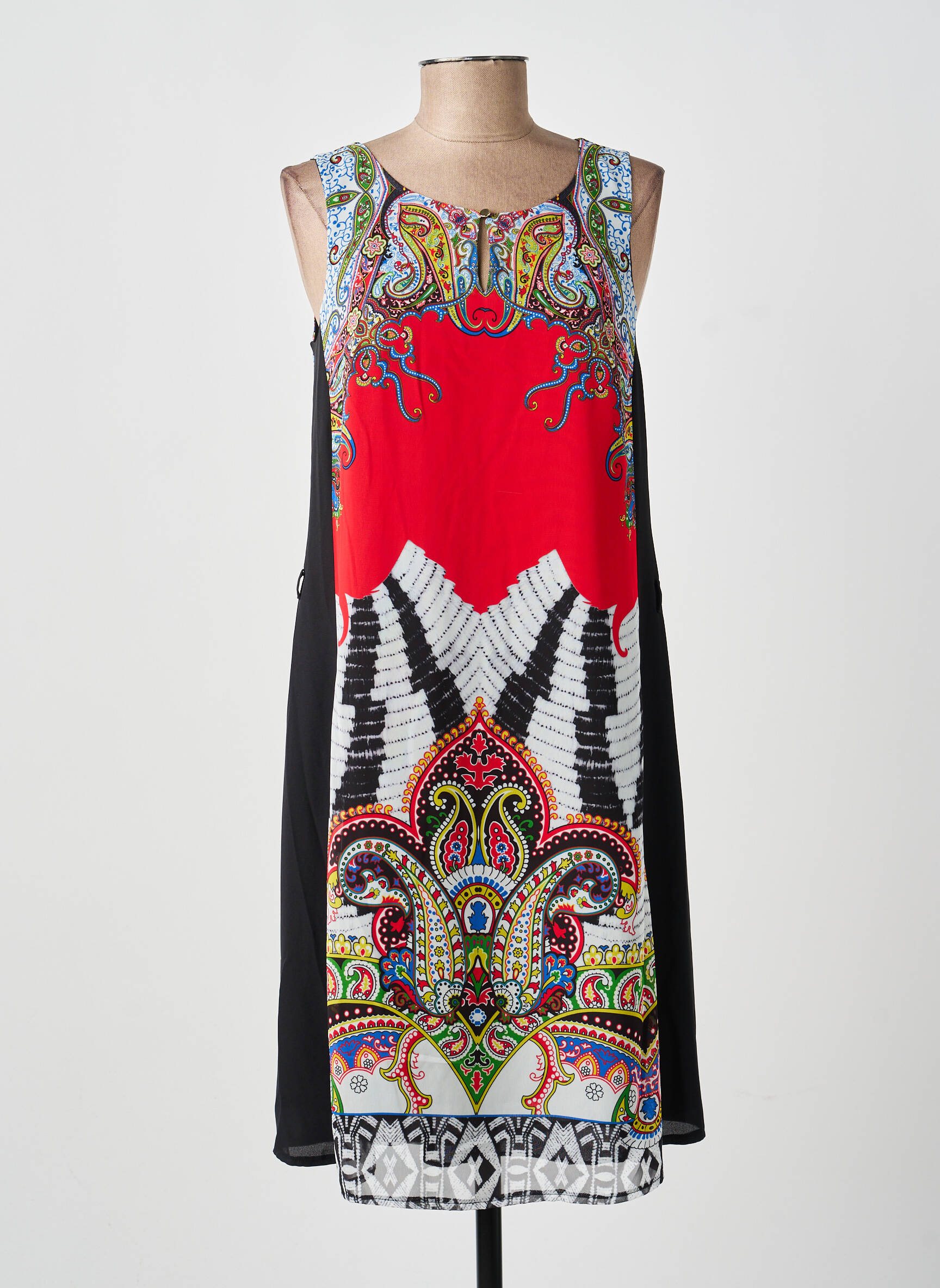 Robe mi-longue sans manche sans manche noir MERI & ESCA femme