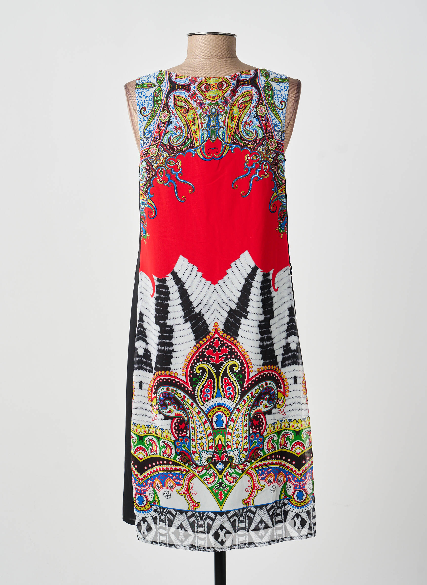 Robe mi-longue sans manche sans manche noir MERI & ESCA femme