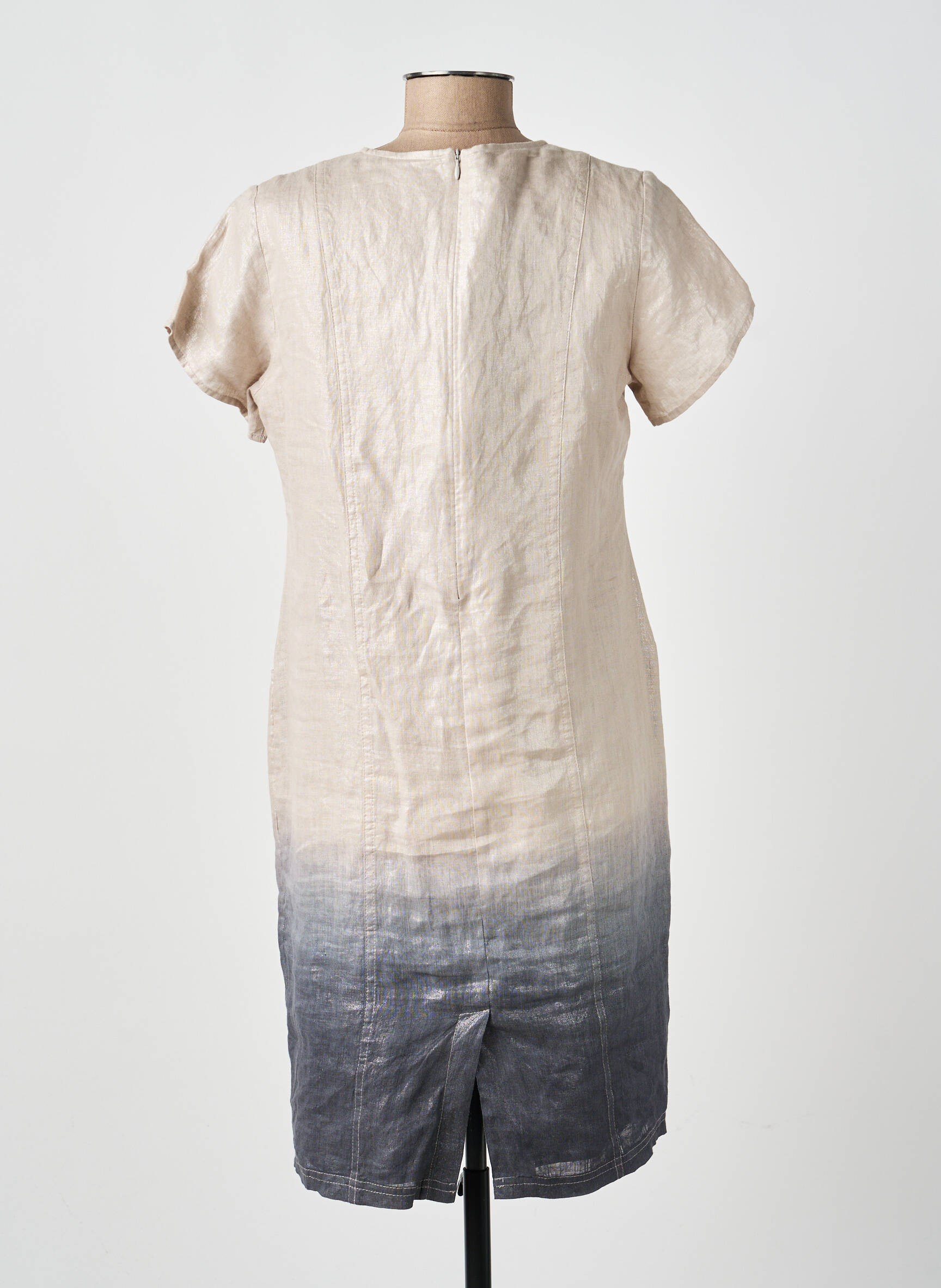 Robe mi-longue manches courtes manches courtes beige MERI & ESCA femme