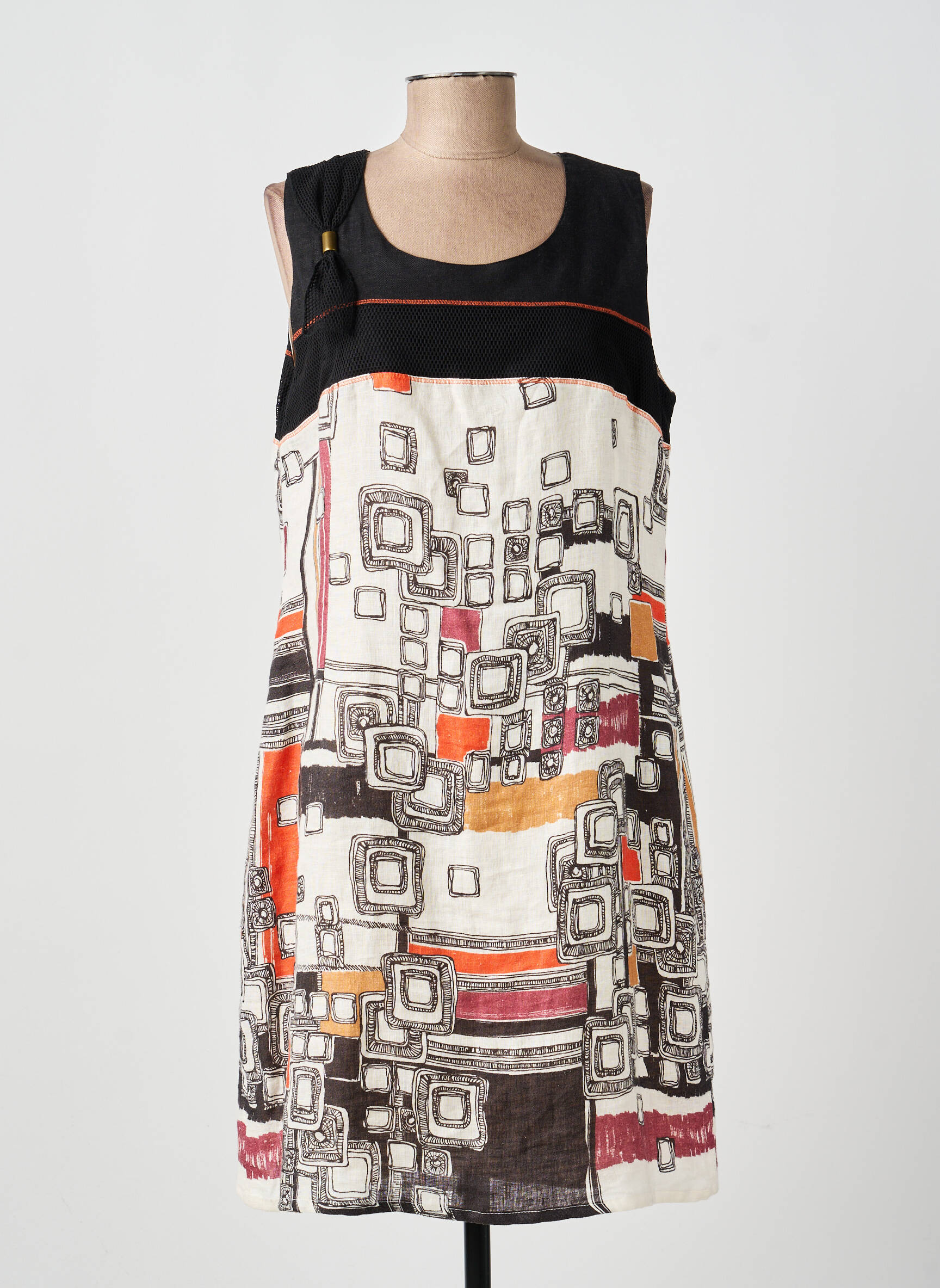 Robe mi-longue sans manche sans manche noir GUY DUBOUIS femme