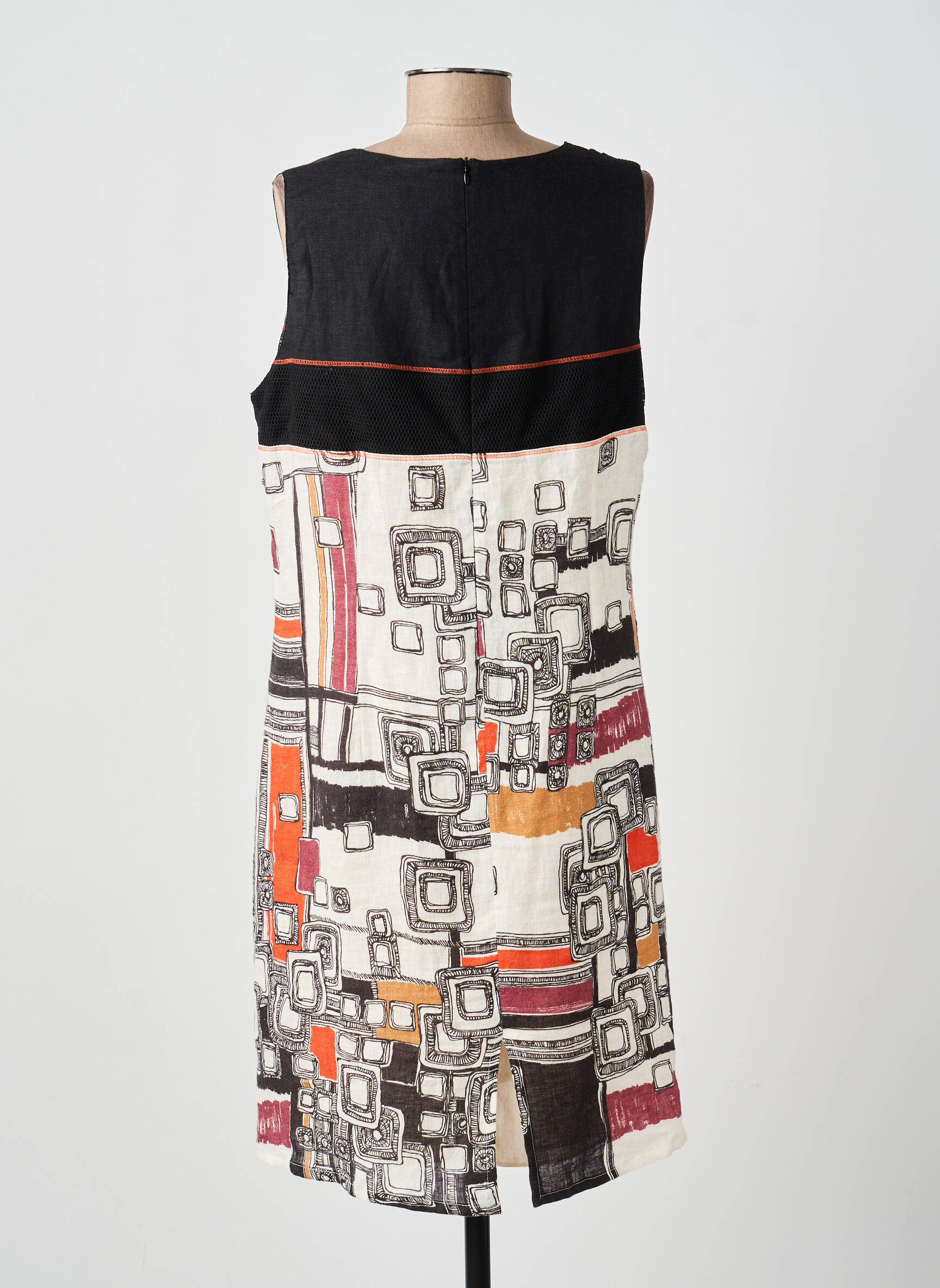 Robe mi-longue sans manche sans manche noir GUY DUBOUIS femme