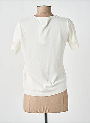 Pull coupe droite manches courtes blanc GUY DUBOUIS femme