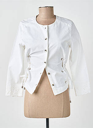 Veste casual col rond blanc MERI & ESCA femme