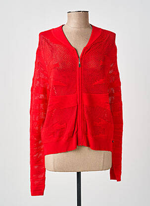 Gilet manches longues maille ajourée rouge MADO ET LES AUTRES femme