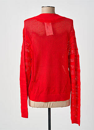 Gilet manches longues maille ajourée rouge MADO ET LES AUTRES femme