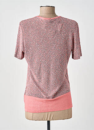 Pull col rond manches courtes rose ARDIUM femme