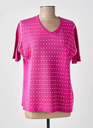 Pull coupe droite manches courtes rose ARDIUM femme