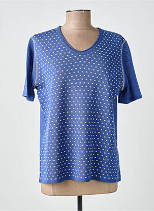 Pull coupe droite manches courtes bleu ARDIUM femme