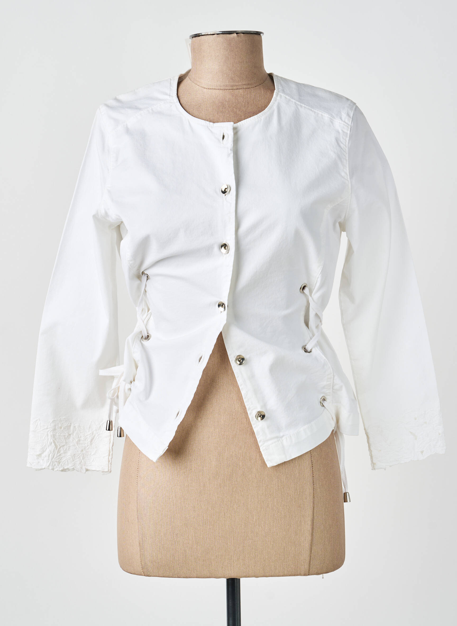Veste casual col rond blanc MERI & ESCA femme