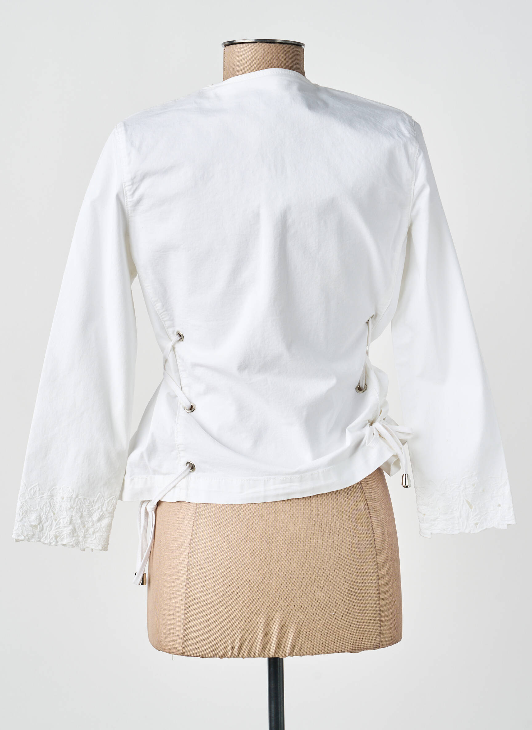 Veste casual col rond blanc MERI & ESCA femme