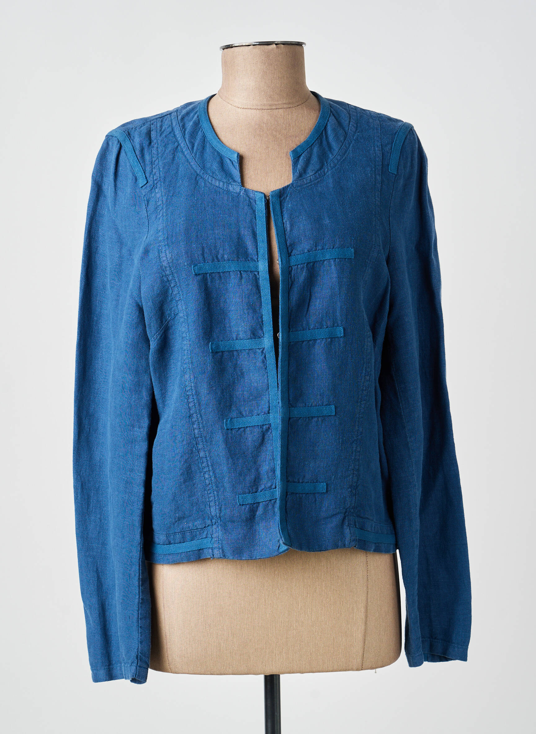 Veste casual col rond bleu MERI & ESCA femme