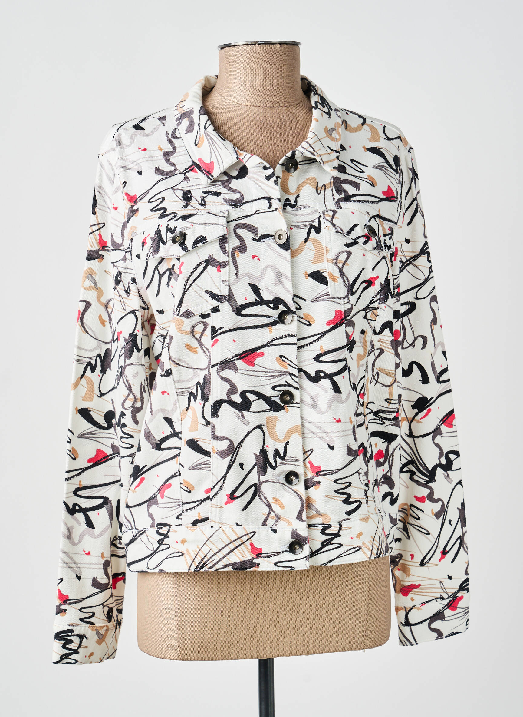 Veste casual poignets boutonnés avec fente blanc GUY DUBOUIS femme