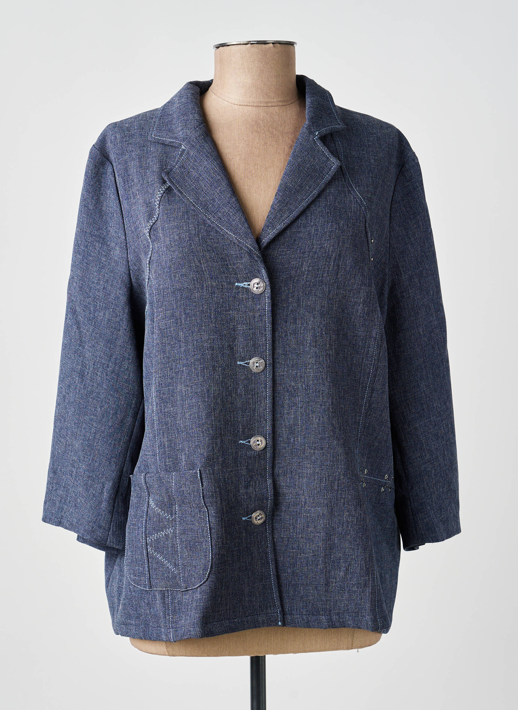 Blazer poches bleu GUY DUBOUIS femme