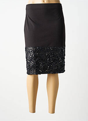 Jupe mi-longue stretch noir GUY DUBOUIS femme