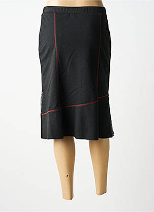 Jupe mi-longue coupe droite noir GUY DUBOUIS femme