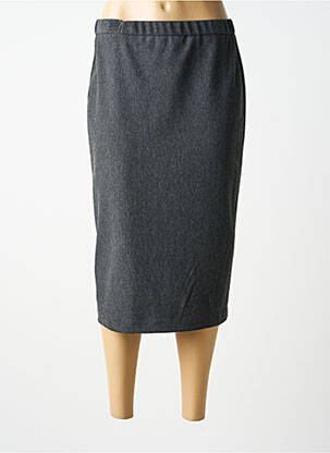 Jupe mi-longue stretch gris GUY DUBOUIS femme
