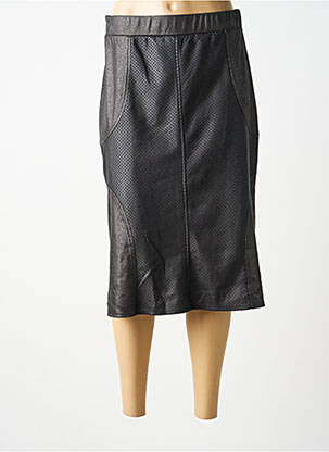Jupe mi-longue coupe droite noir GUY DUBOUIS femme