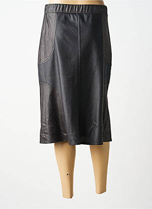 Jupe mi-longue coupe droite noir GUY DUBOUIS femme